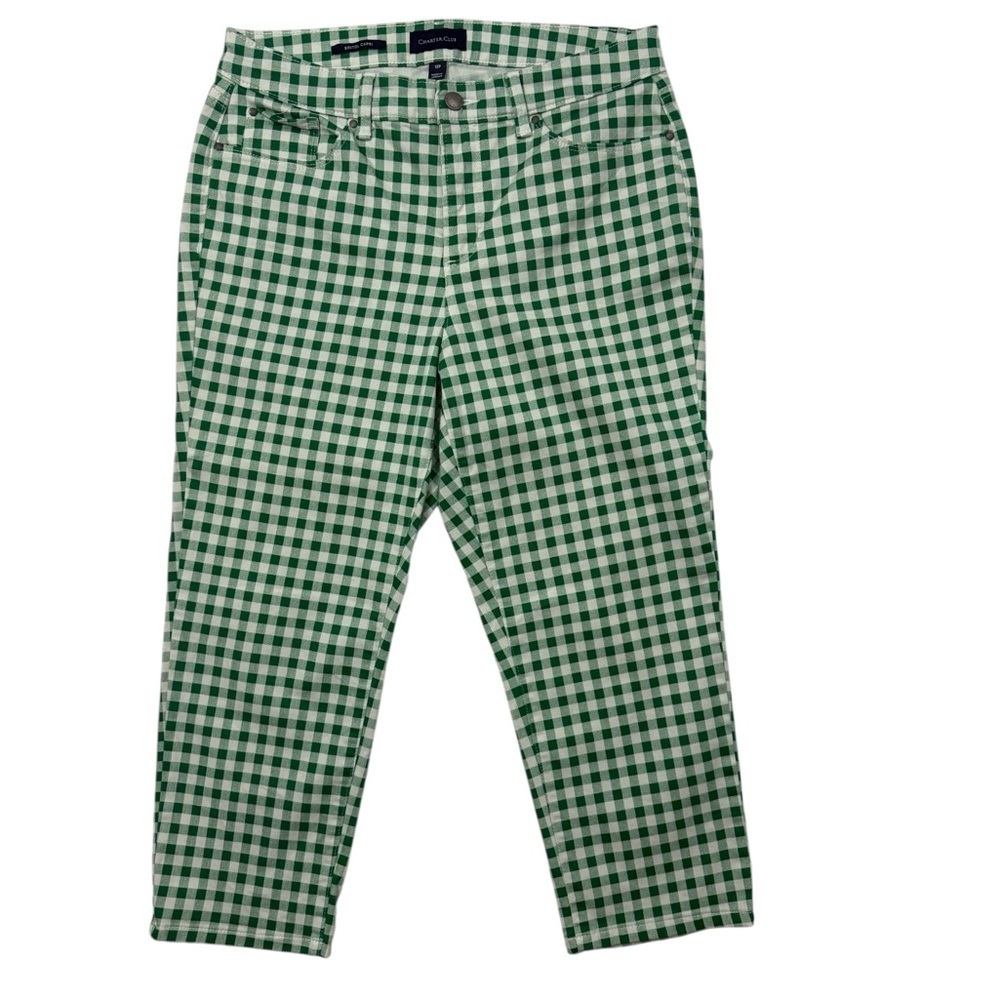 Charter Club Petite Printed Bristol Capri Jeans Bright Myrtle Size 12P